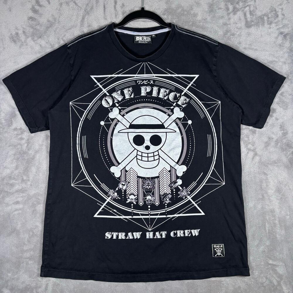 One Piece DEXtreme Straw Hat Crew Graphic T-Shirt Black Men’s XL Anime